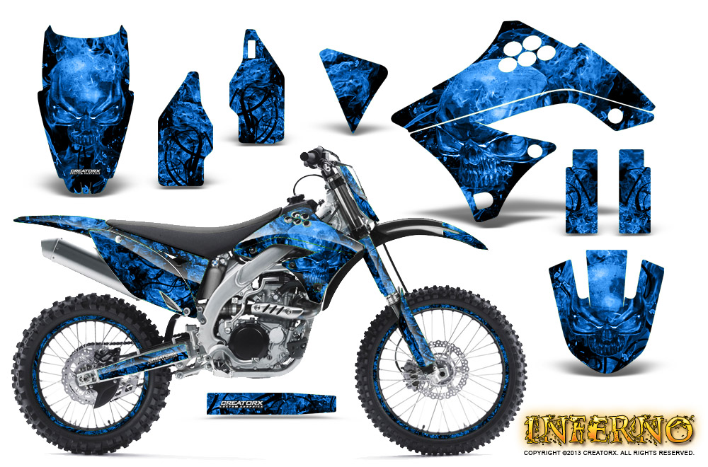 Kawasaki KX450F 09-11 Graphics Kit Inferno Blue NP Rims